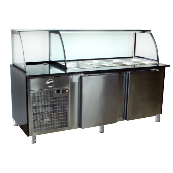 Saladette met kast element | Convectie koeling | 5x GN 1/1 - 1x GN 2/4 | 2500x850x1300(h)mm