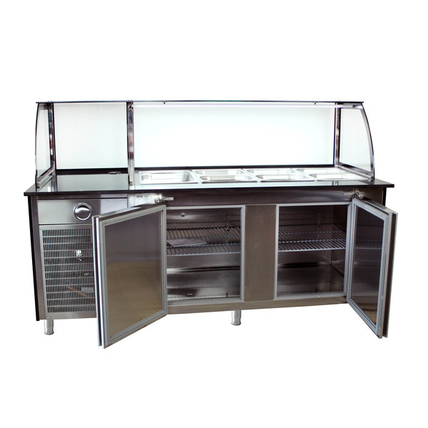 Saladette werkbank + kast element | met luchtcirculatie | 5x GN 1/1 - 1x GN 2/4 | 2500x850x1300(h)mm