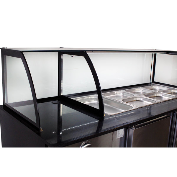 Saladette werkbank + kast element | met luchtcirculatie | 5x GN 1/1 - 1x GN 2/4 | 2500x850x1300(h)mm