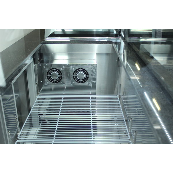 Saladette werkbank + kast element | met luchtcirculatie | 5x GN 1/1 - 1x GN 2/4 | 2500x850x1300(h)mm