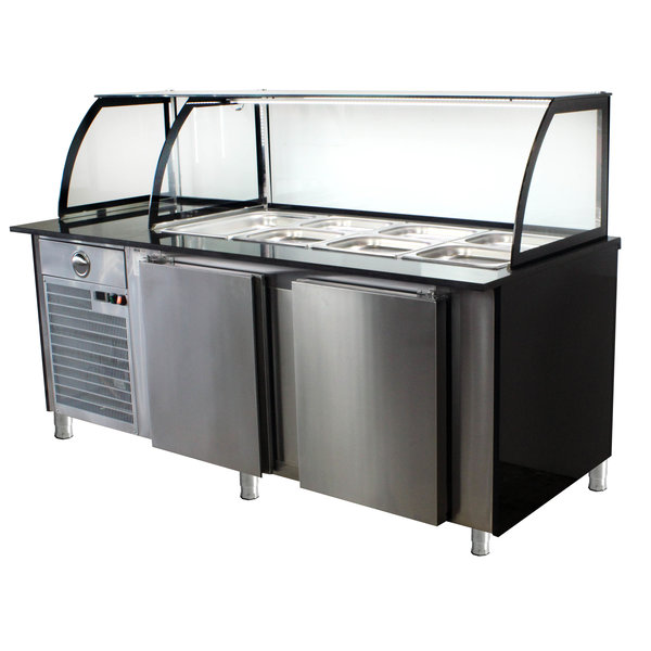 Saladette werkbank + kast element | met luchtcirculatie | 5x GN 1/1 - 1x GN 2/4 | 2500x850x1300(h)mm