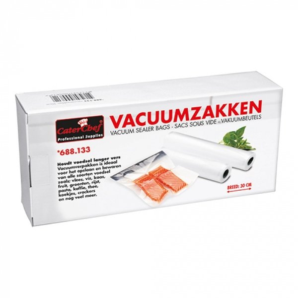 Vacuumzakken set a 2 rollen | 6 meter lengte per rol | 30(b)cm