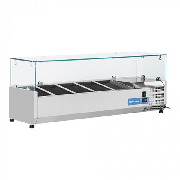 Opzetkoelvitrine | 5x 1/4 GN | +2°C/+8°C | 1200x335x440(h)mm