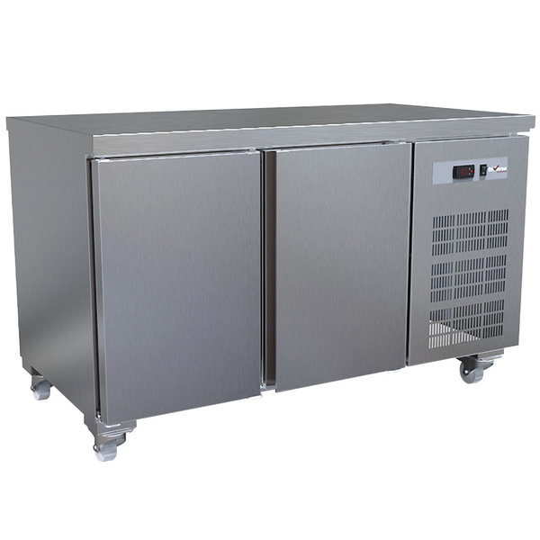 Koelwerkbank | 260L | 2 Deuren (1/1 GN) | 0°C/+8°C | Geforceerd | Wielen (Geremd) | 1342x700x850(h)mm