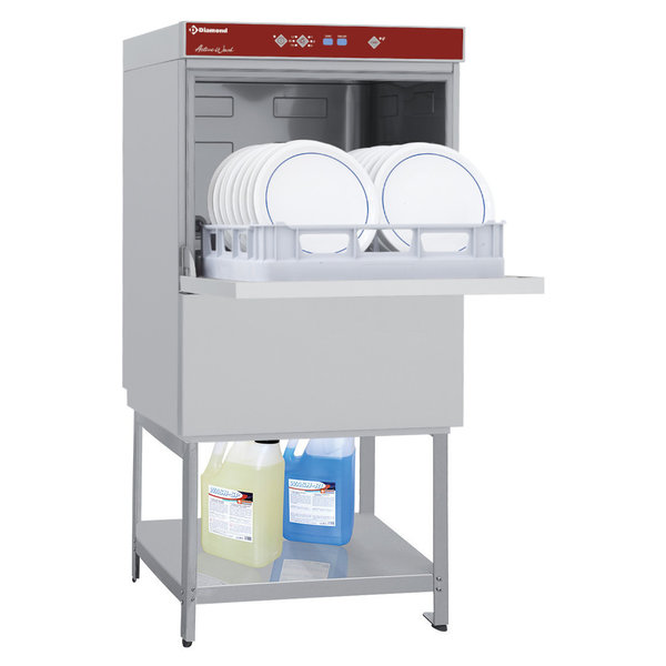 Horeca Vaatwasser + Onderstel | Mand 500x500mm | 400V | Naglanspomp | 600x630x1387(h)mm