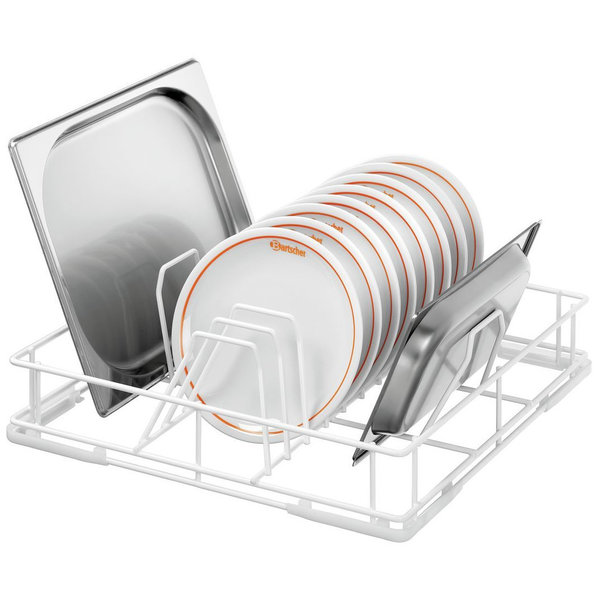 Bordenkorf staal wit | 16 vakken | 400x400x120(h)mm