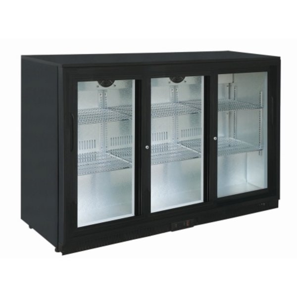 Barkoelkast | Zwart | Schuifdeuren | 320L | Geforceerd | 230V | 1350x520x850(h)mm