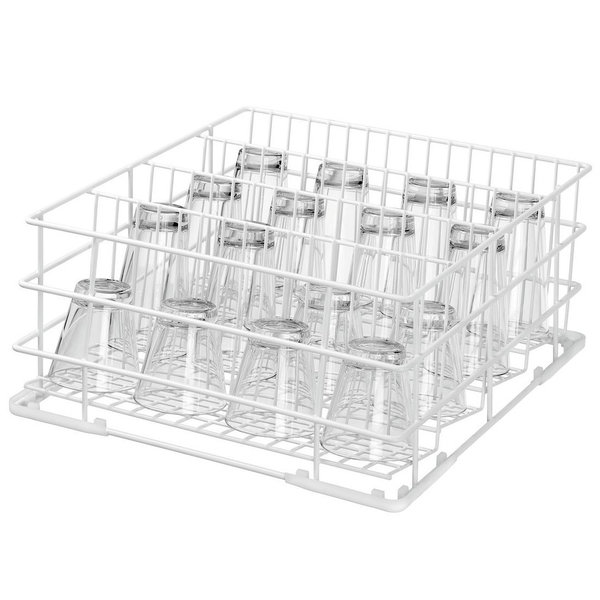 Afwaskorf glazen wit | 4 vakken | 400x400x185(h)mm