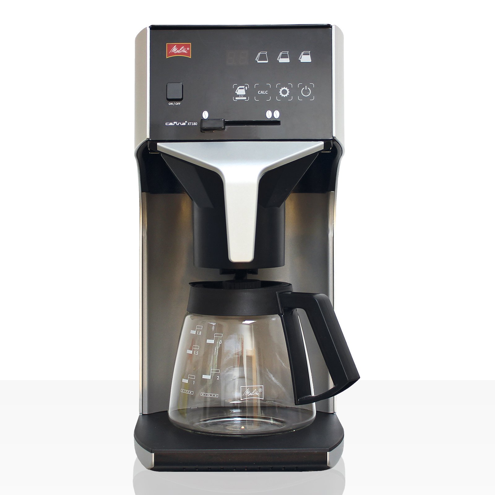 Redding Dosering Grappig Koffiezetapparaat met 1 glas kan 1,8L | 230V | 125 kopjes/h |  230x420x470(h)mm - Horecagemak