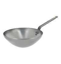 De Buyer Wok plaatstaal & handgreep van geklonken ijzer | Ø24x9(h)cm