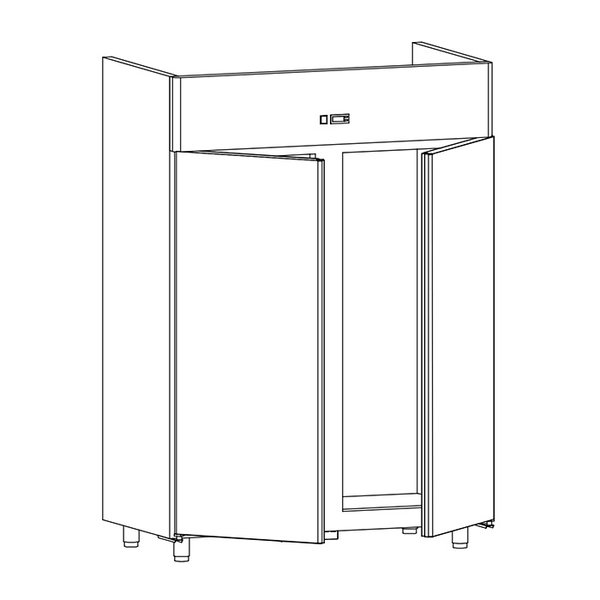 Koelkast | 1200L | RVS | 0°C/+10°C | Geventileerd | 0,57kW | 1420x700x2030(h)mm