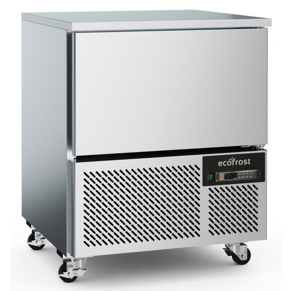 Blastchiller | 5 Niveaus (EN/GN) | Max. 15kg (Koelen) / 12kg (Vriezen) | 0.75kW (230V) | Wielen | 800x800x1000(h)mm