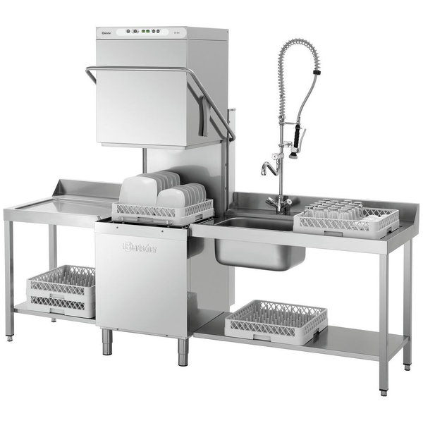 Doorschuifvaatwasser | Mand 500x500mm | Naglanspomp | 725x955x1535/2055(h)mm