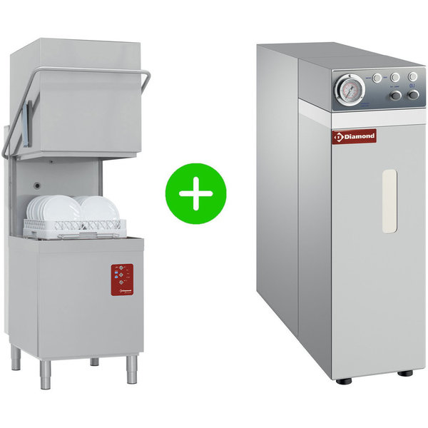 Doorschuifvaatwasser + Osmose Unit | Mand 500x500mm | Naglanspomp | Breaktank | 710x800x1530/2010(h)mm