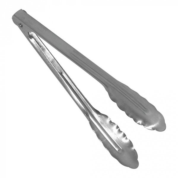 Serveertang | RVS | Afgeronde Randen + Veer | 240mm