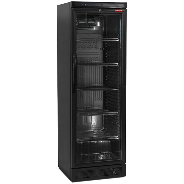 Drankenkoeling | 380L | Zwart | +2°C/+12°C | Statisch + Ventilator | Wielen | 595x600x1840(h)mm