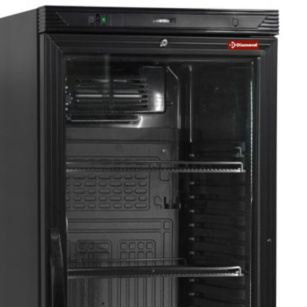 Drankenkoeling | 380L | Zwart | +2°C/+12°C | Statisch + Ventilator | Wielen | 595x600x1840(h)mm