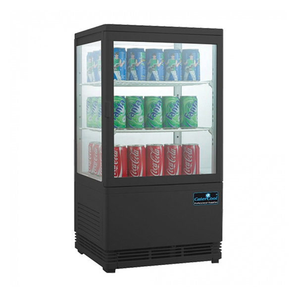 Koelvitrine | 58L | Zwart | 0°C/+12°C | 3 Niveaus | 386x428x810(h)mm