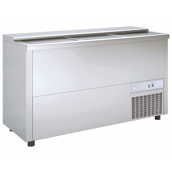 Koelkist met Werkblad | RVS | 420L | +2°C/+8°C (Statisch + Ventilator) | 3 Schuifdeksels (Dicht) | 1500x550x850(h)mm