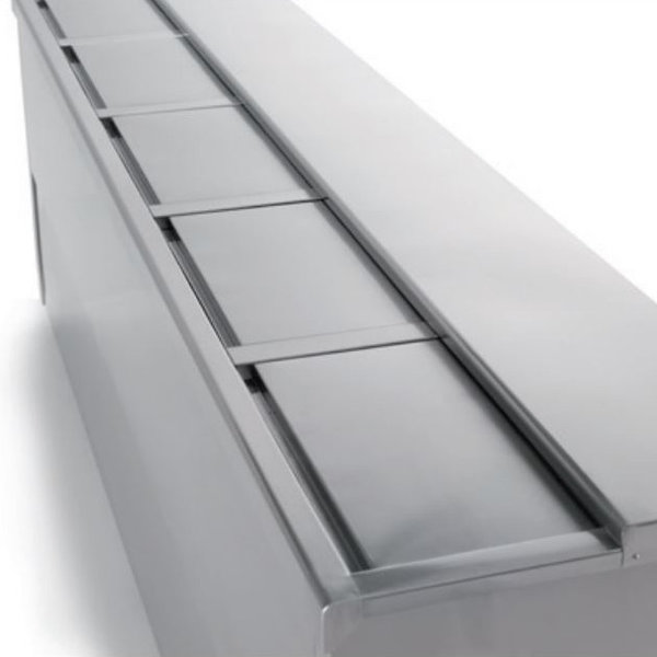 Koelkist met Werkblad | RVS | 420L | +2°C/+8°C (Statisch + Ventilator) | 3 Schuifdeksels (Dicht) | 1500x550x850(h)mm