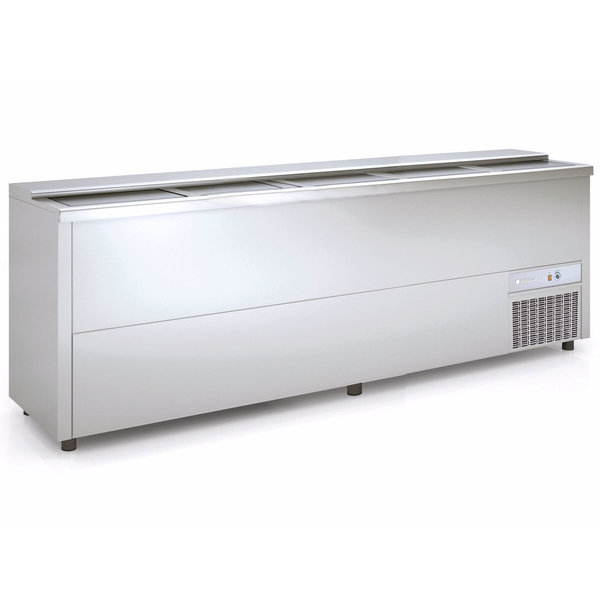 Koelkist met Werkblad | RVS | 720L | +2°C/+8°C (Statisch + Ventilator) | 5 Schuifdeksels (Dicht) | 2480x550x850(h)mm