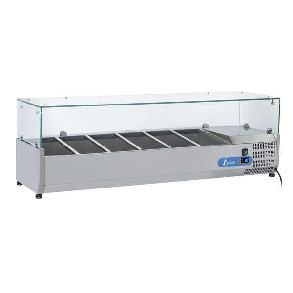 Opzetkoelvitrine | 6x 1/3 GN | +1°C/+10°C | 1400x385x495(h)mm