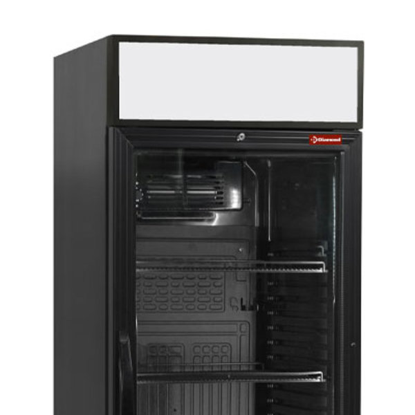 Drankenkoeling | 380L | Zwart | +2°C/+12°C | Statisch + Ventilator | Wielen | 595x600x1980(h)mm