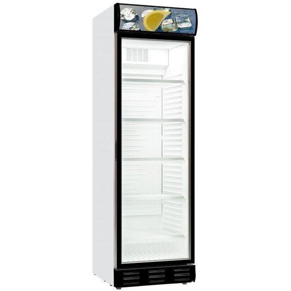 Drankenkoeling | 382L | Wit/Zwart | +4°C/+10°C | Statisch + Ventilator | Scharnier Links | 595x650x2000(h)mm