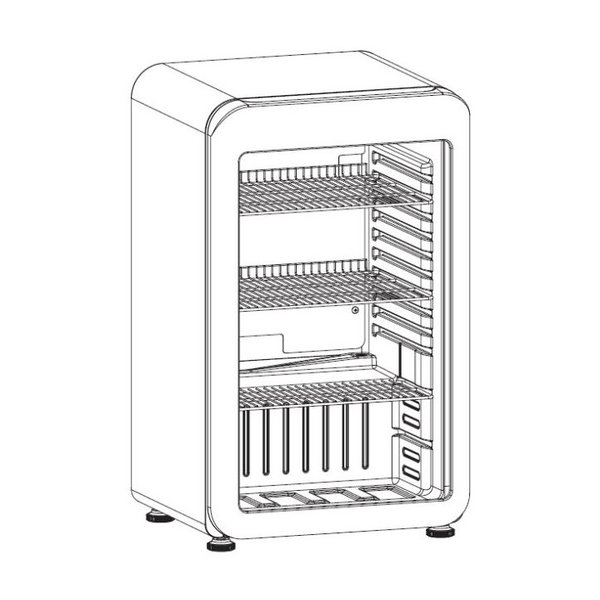 Koelkast | 115L | Rood | +4°C/+10°C | Statisch + Ventilator | 495x525x825(h)mm