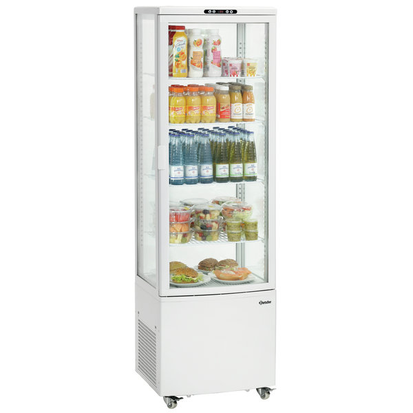 Koelvitrine | 235L | Wit | +2°C/+12°C | 5 Schappen | Wielen | 525x455x1703(h)mm