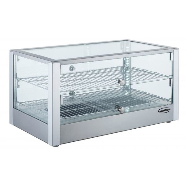 Warmhoudvitrine 80L | 230V | Rechte Uitvoering | 2 Roosters | 700x400x376(h)mm