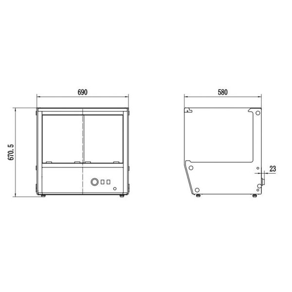 Warmhoudvitrine | 137L | LED verlichting | 230V | 690x580x671(h)mm