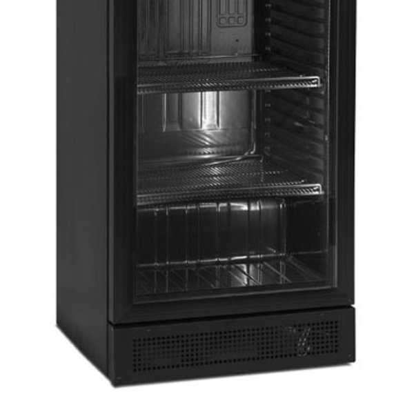Drankenkoeling | 380L | Zwart | +2°C/+12°C | Statisch + Ventilator | Wielen | 595x600x1980(h)mm