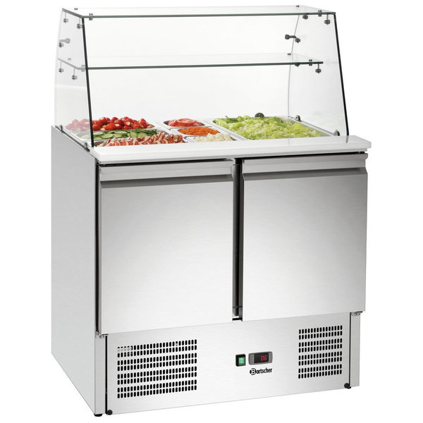 Glazen opbouw 900T2+GL | 1 planchet (b)856x(d)298| 880x540x425(h)mm