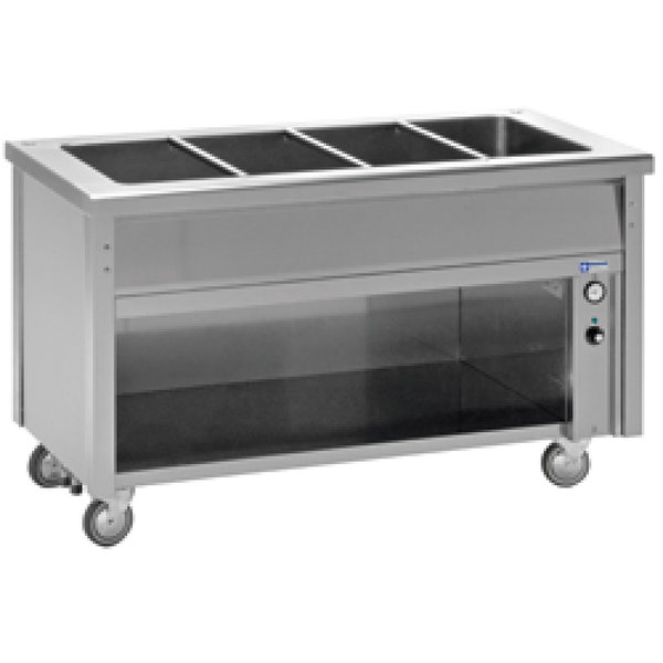 Bain-marie element op open kast | Cap: 4 GN 1/1 | 3.6kW | 1500x700x900(h)mm