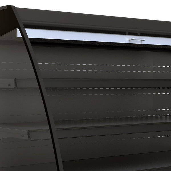 Wandkoeling | NOAH | Zwart | +2°C/+8°C | Geforceerd | 4 Schappen | 1.8kW | Intern Nachtgordijn | 1510x665x1500(h)mm