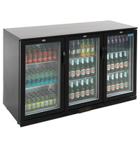 Polar Barkoelkast | 330L | Zwart | +2°C/+8°C | Geventileerd | Klapdeuren | 1350x520x900(h)mm