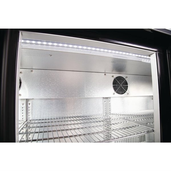 Barkoelkast | 330L | Zwart | +2°C/+8°C | Statisch + Ventilator | Klapdeuren | 1350x520x900(h)mm