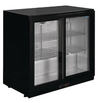 Polar Barkoelkast | 208L | Zwart | +2°C/+8°C | Geventileerd | Schuifdeuren | 900x520x900(h)mm 