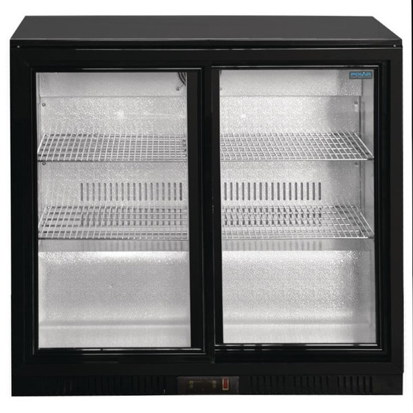 Barkoelkast | 208L | Zwart | +2°C/+8°C | Geventileerd | Schuifdeuren | 900x520x900(h)mm