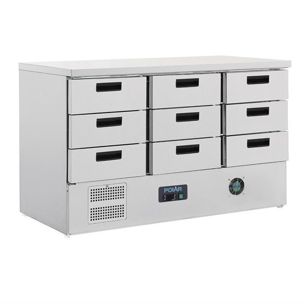 Koelwerkbank | 368L | 9 Laden (1/1 GN) | +2°C/+5°C | Geventileerd | 0.24kW | 1365x700x880(h)mm