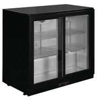 Polar Barkoelkast | 198L | Zwart | +2°C/+8°C | Statisch + Ventilator | Schuifdeuren | 900x520x850(h)mm