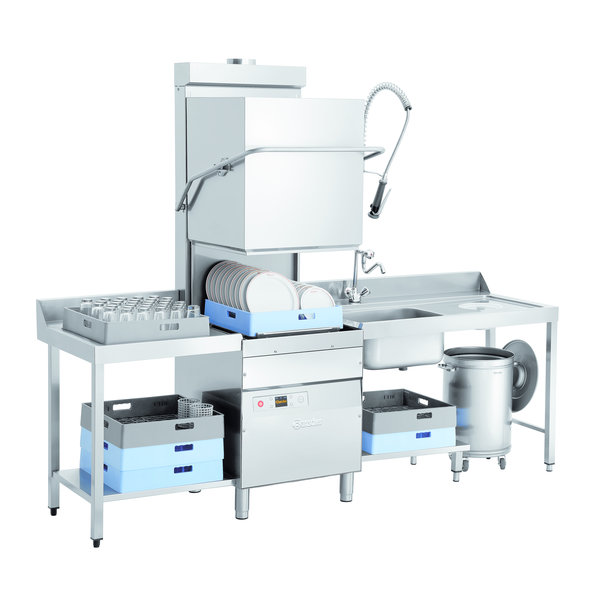 Horeca doorschuifvaatwasser DS 2501 ECO | Mand 500x500mm | Afvoerpomp | Zeeppomp | Naglanspomp | 720x805x2115(h)mm