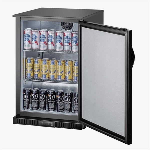 Barkoeling zwart | 128L | 180W | Met klapdeur | 600x520x850(h)mm