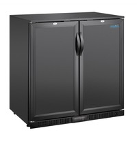 Polar Barkoelkast | 198L | Zwart | +2°C/+8°C | Statisch + Ventilator | Draaideuren | 900x520x850(h)mm