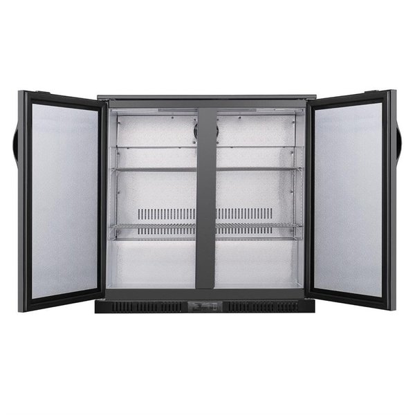 Barkoelkast | Laag Model | 198L | Zwart | +2°C/+8°C | Geventileerd | 2 Klapdeuren (Dicht) | 900x520x850(h)mm