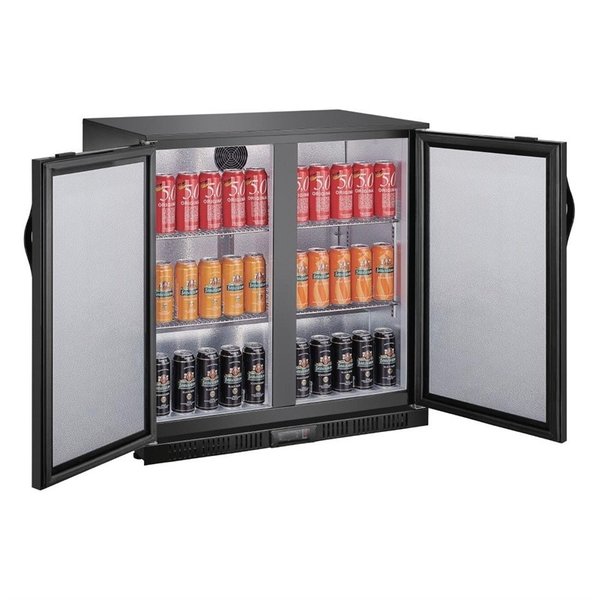 Barkoelkast | Laag Model | 198L | Zwart | +2°C/+8°C | Geventileerd | 2 Klapdeuren (Dicht) | 900x520x850(h)mm