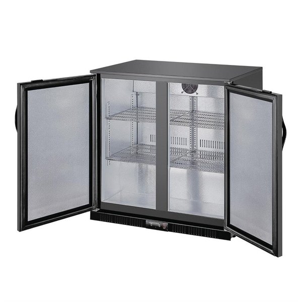 Barkoelkast | Laag Model | 198L | Zwart | +2°C/+8°C | Geventileerd | 2 Klapdeuren (Dicht) | 900x520x850(h)mm