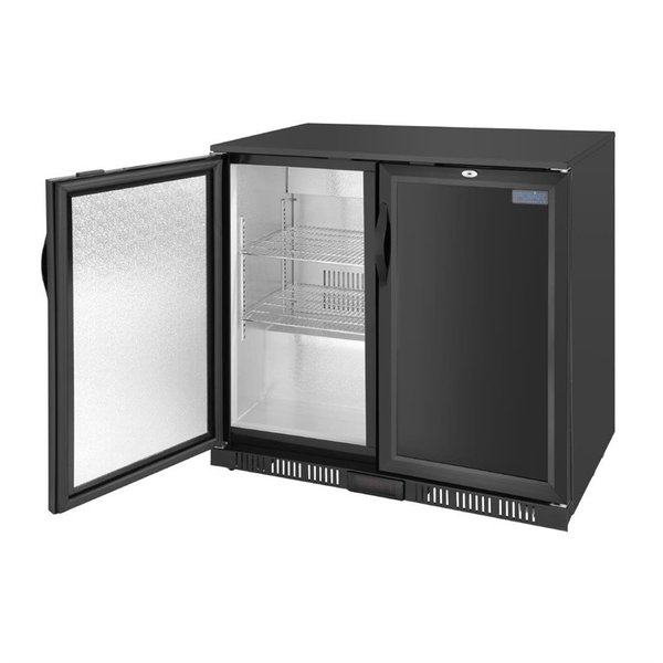 Barkoelkast | Laag Model | 198L | Zwart | +2°C/+8°C | Geventileerd | 2 Klapdeuren (Dicht) | 900x520x850(h)mm