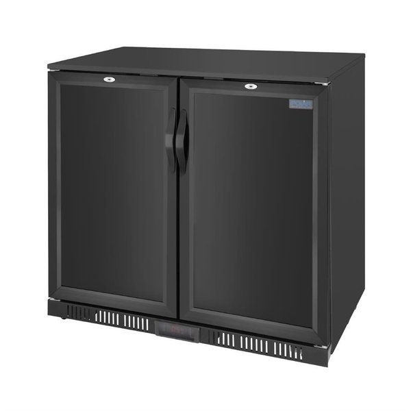 Barkoelkast | Laag Model | 198L | Zwart | +2°C/+8°C | Geventileerd | 2 Klapdeuren (Dicht) | 900x520x850(h)mm